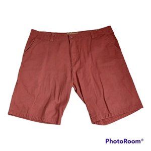 IRON CO. Flat Front Casual Denim Golf Shorts Size 40 Red
